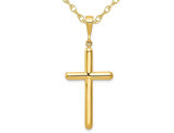 Large 14K Yellow Gold Cross Pendant Necklace with Chain
